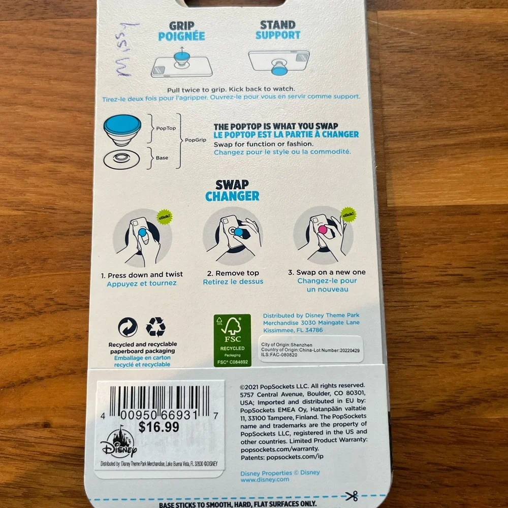 Disney PopSocket Grip and Stand